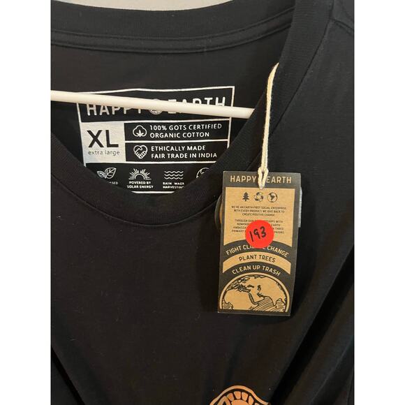 Happy Earth Long Sleeve T-Shirt size XL 100% Organic Cotton-NWT - Picture 3 of 3
